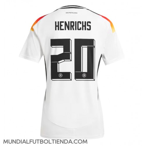 Camiseta Alemania Benjamin Henrichs #20 Primera Equipación Replica Eurocopa 2024 para mujer mangas cortas